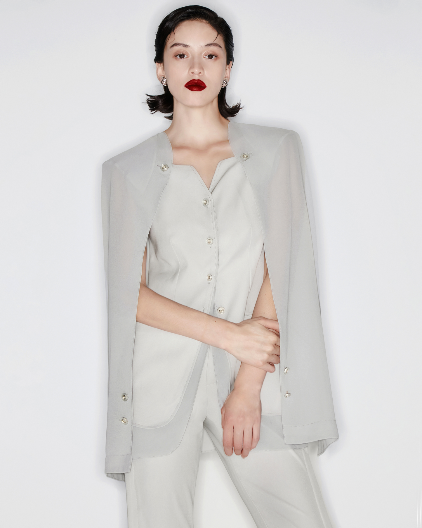 Pearl Double Layered Blazer/Shirt