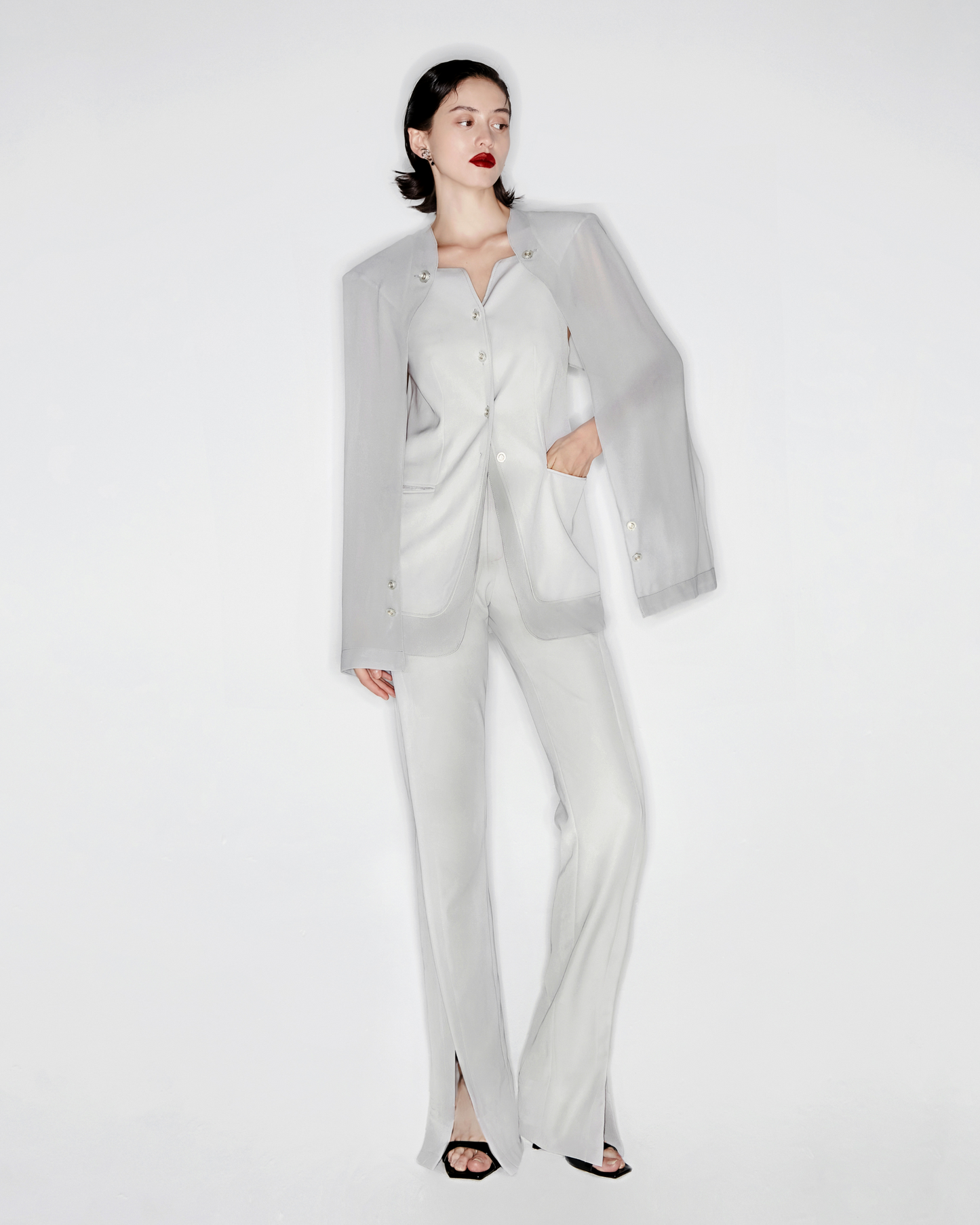 Pearl Double Layered Blazer/Shirt