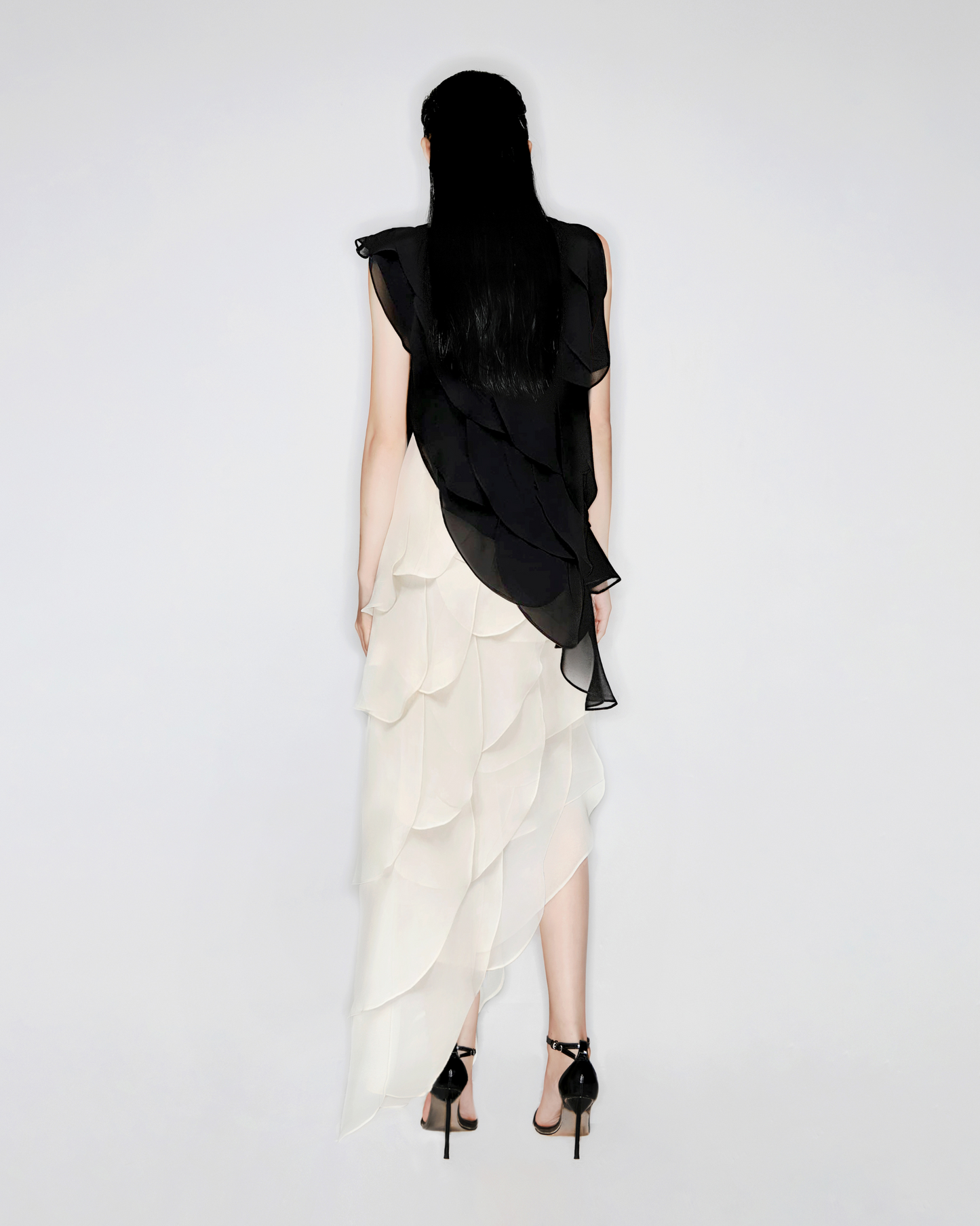 Black Asymmetric Sleeveless Top