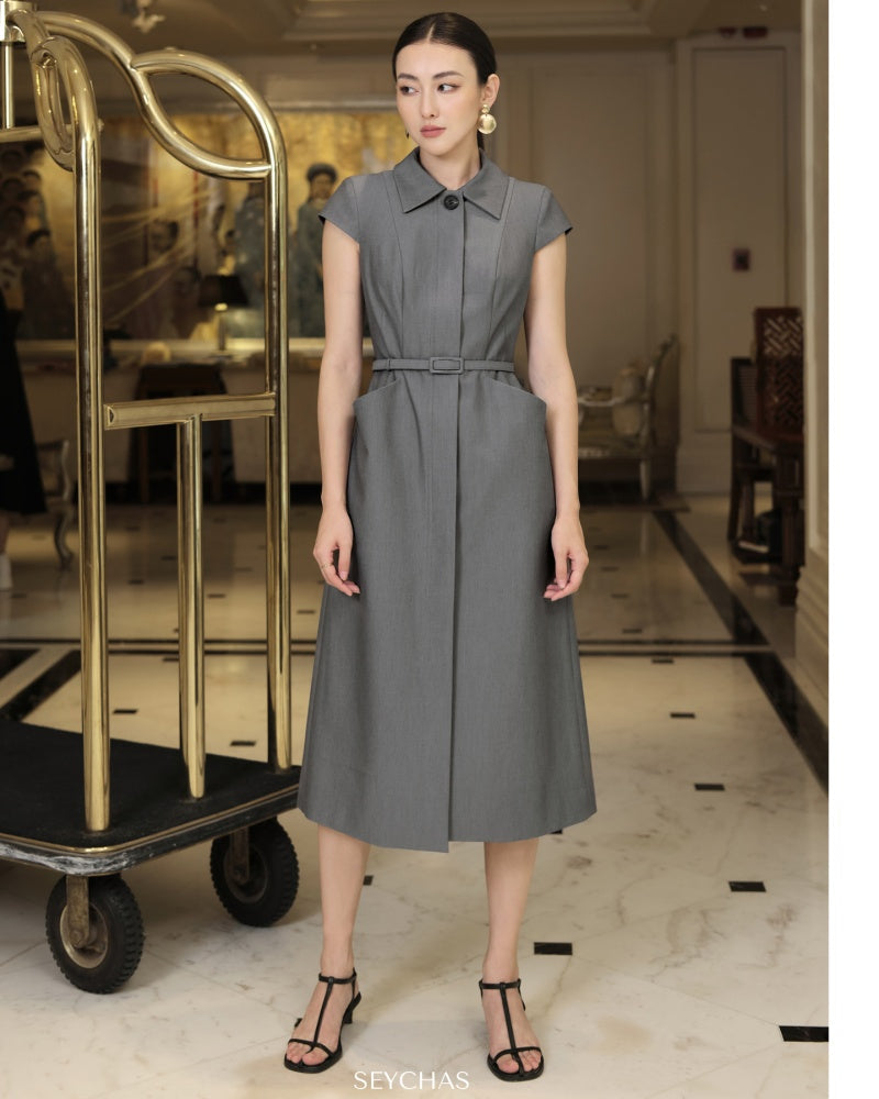 Xander Folded Collar Dress