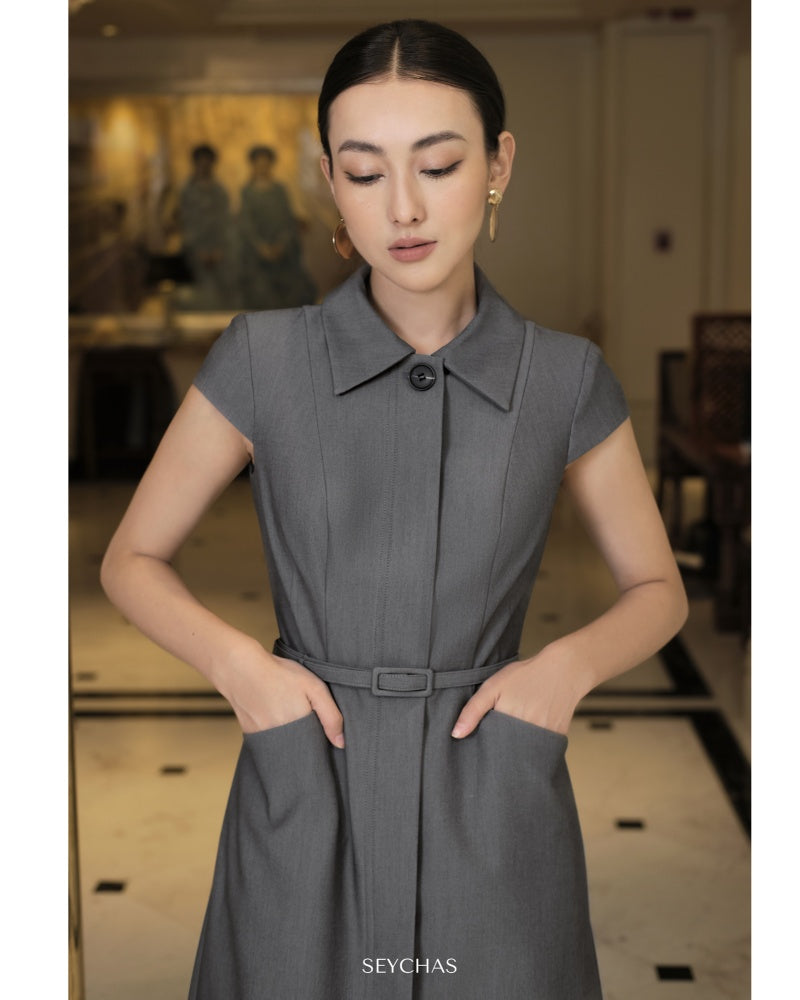 Xander Folded Collar Dress