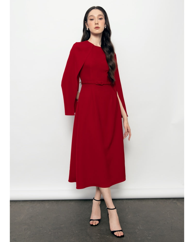 Emma Sheath Round Neck Surah Midi Dress