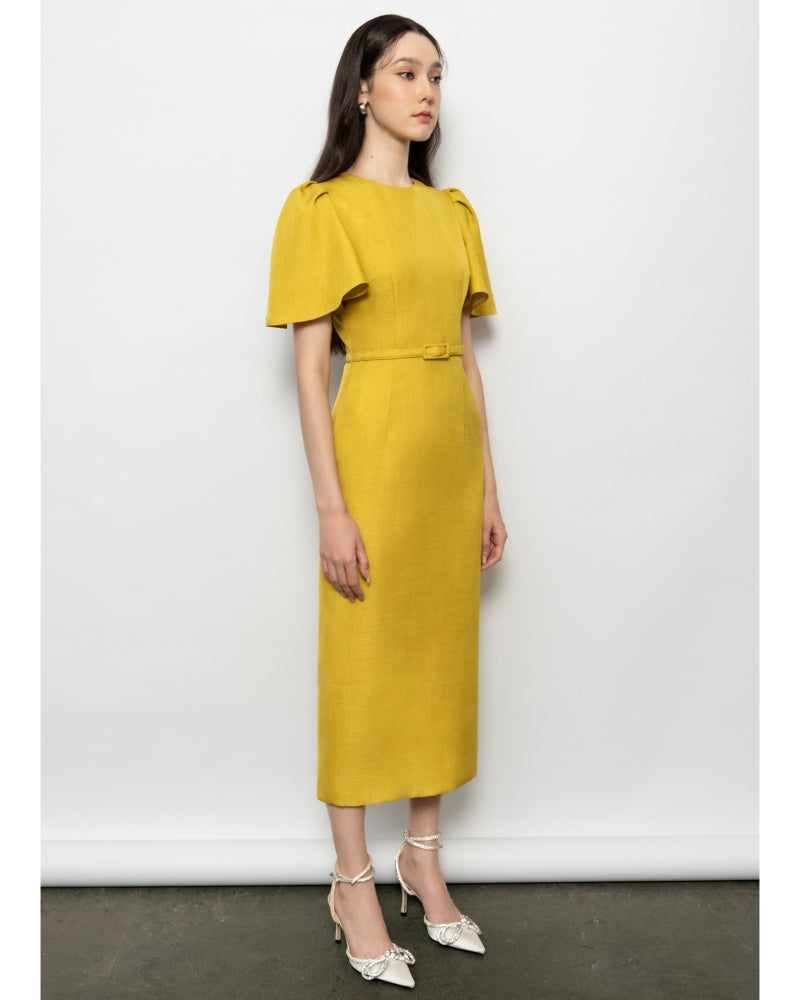 Emma Sheath Round Neck Surah Midi Dress