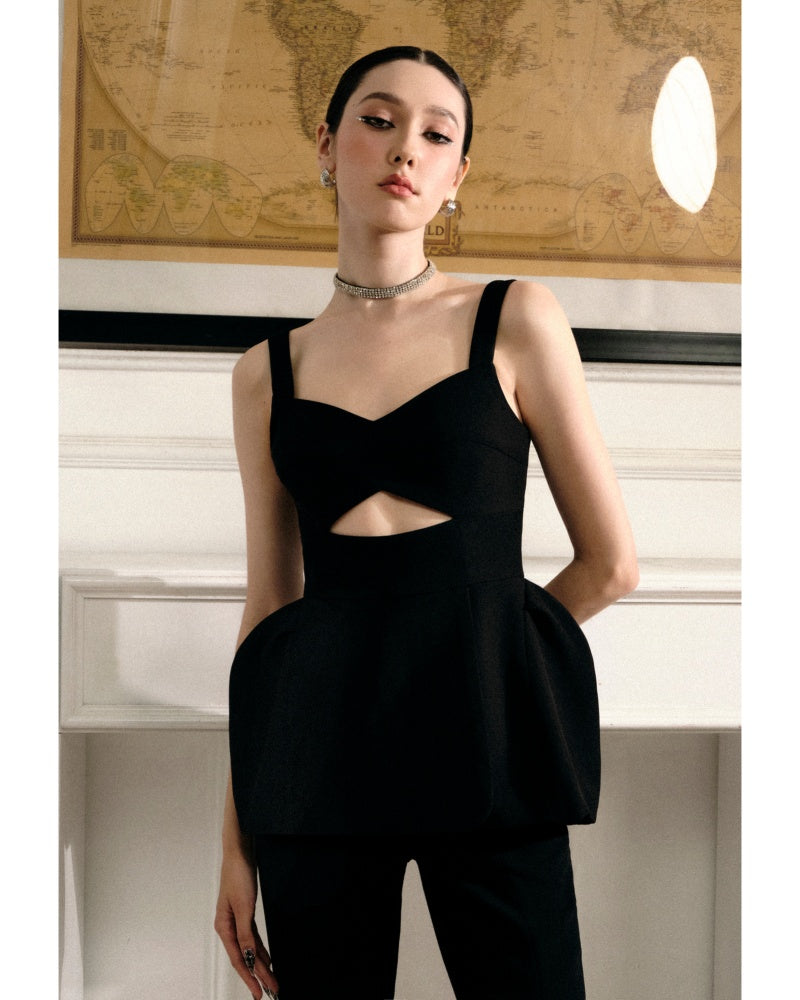 Emily Peplum Strappy Polyester Top