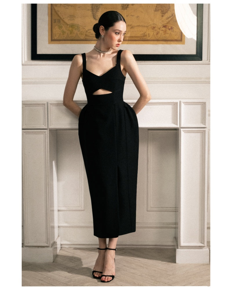 Luna Pegged Strappy Polyester Midi Dress