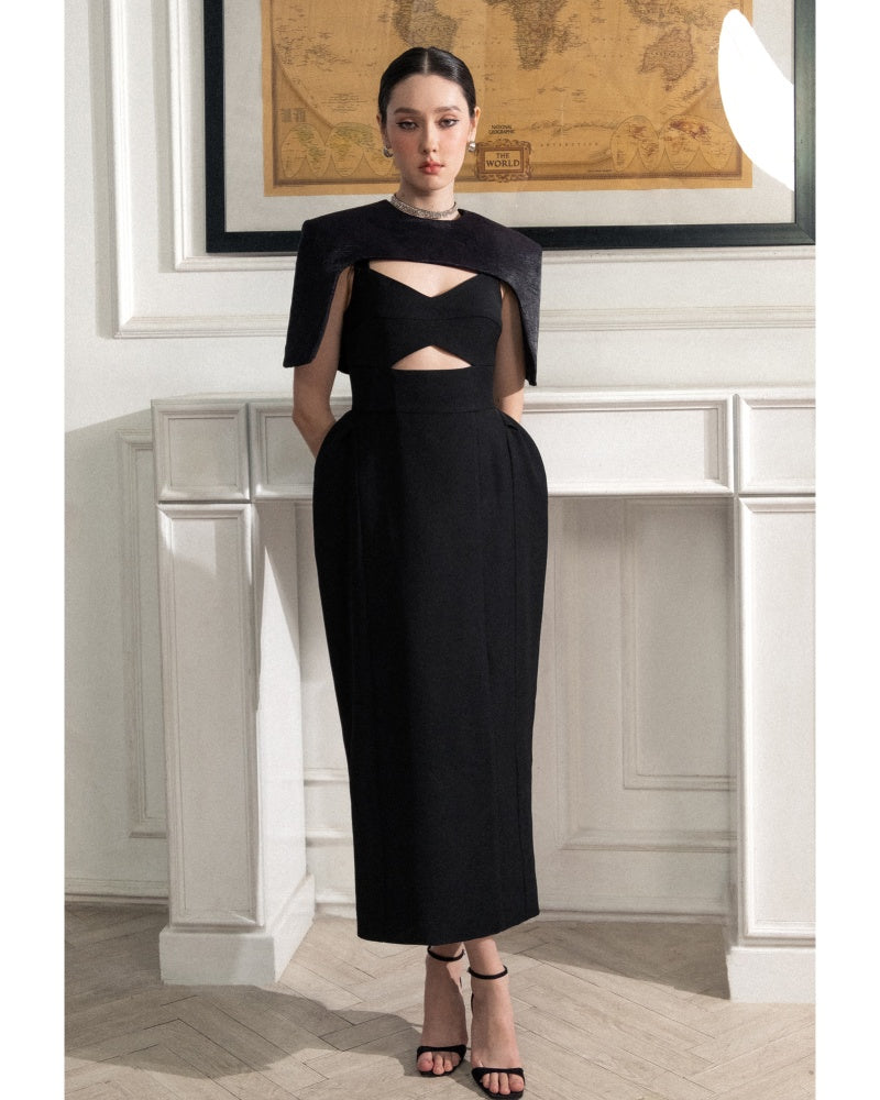 Layla Round Neck Ribbed Cotton Cape