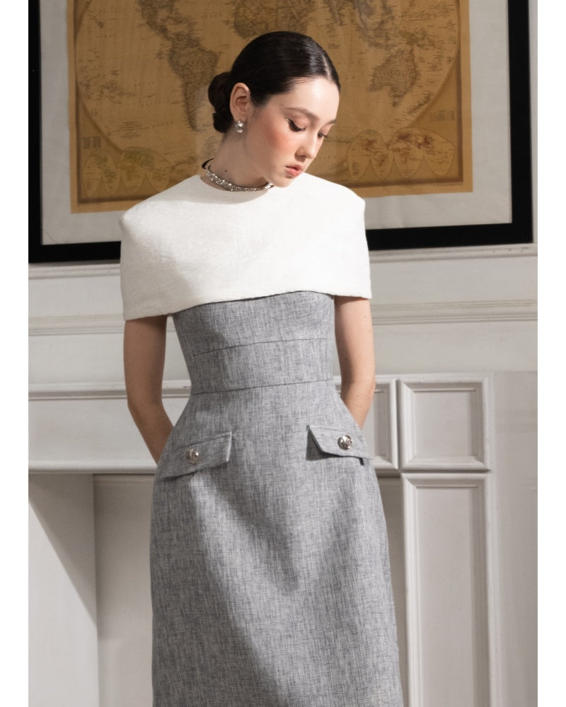 Scarlett Round Neck Ribbed Cotton Cape