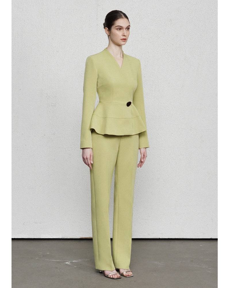 Lily Straight Side Pocket Polyester Long Length Pants