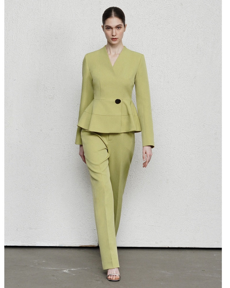 Lily Straight Side Pocket Polyester Long Length Pants