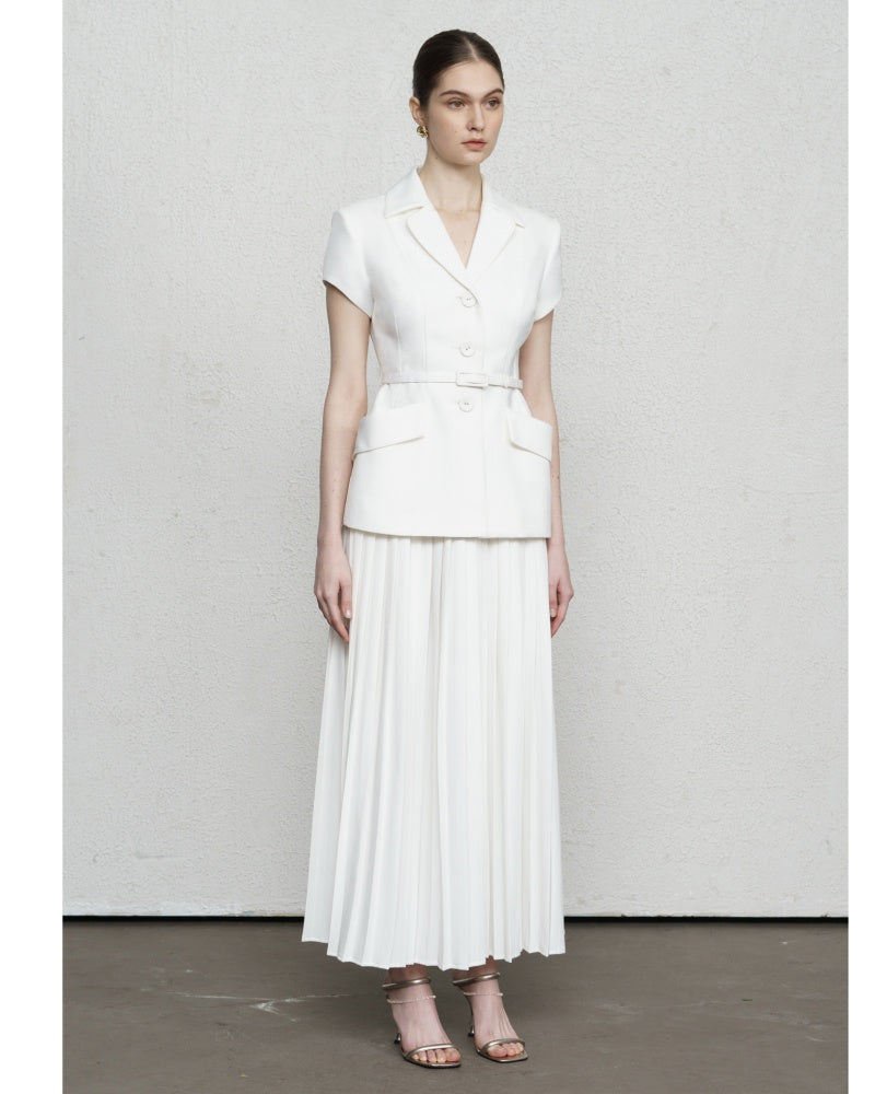 Mila Straight Pleated Modal Maxi Skirt