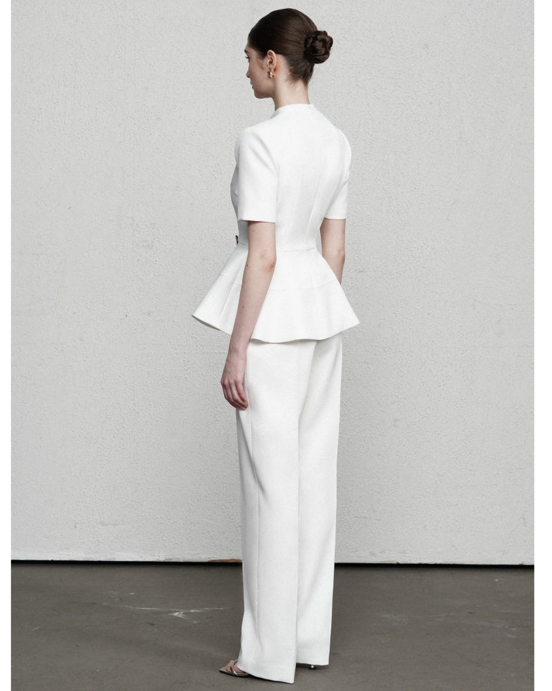 Zariyah Peplum Long Sleeved Polyester Top