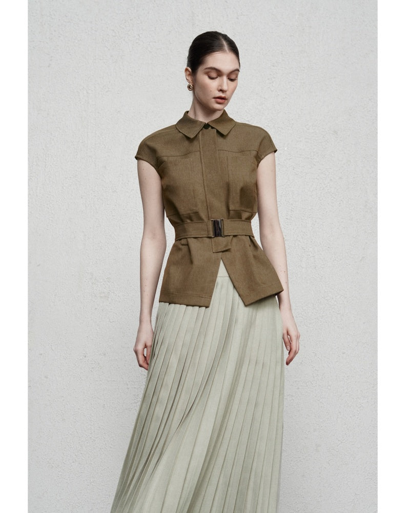Faye Straight Cap Sleeved Modal Shirt