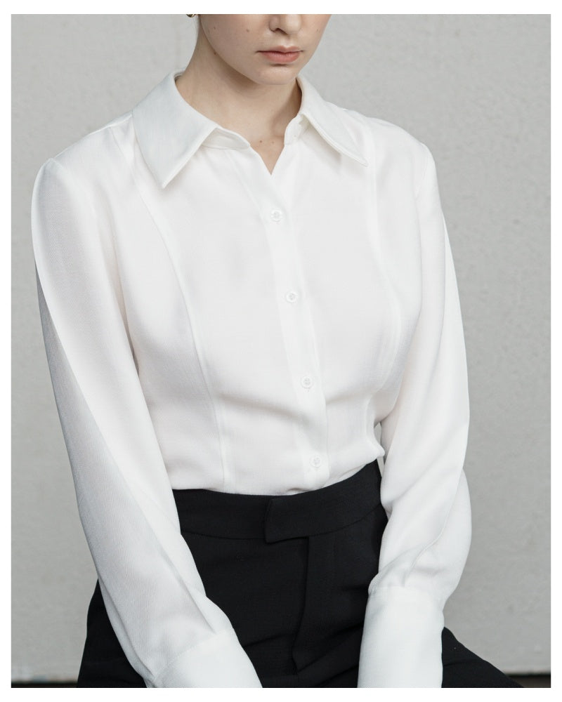 Angelica Fit and Flare Folded Collar Modal Shirt
