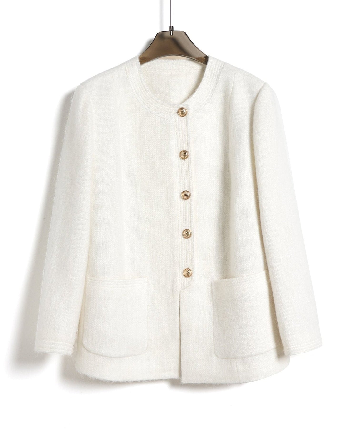 Luxury Wool-Blend Textured Jacket