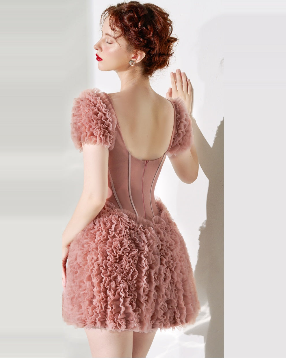 Tina Square Neck Corset Tulle Dress